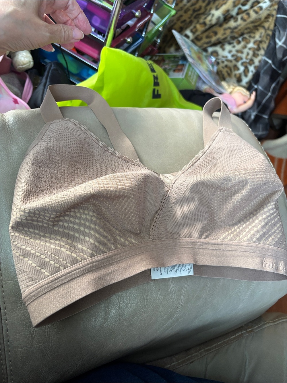 COPY - lululemon athletica Tan -Awake to Lace' Wireless Crossback Bra Size E32